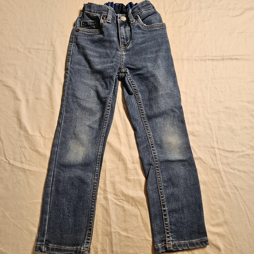 Levi's 512 Jeans Boys Size 5 Regular Blue Denim‎ Adjustable Waist